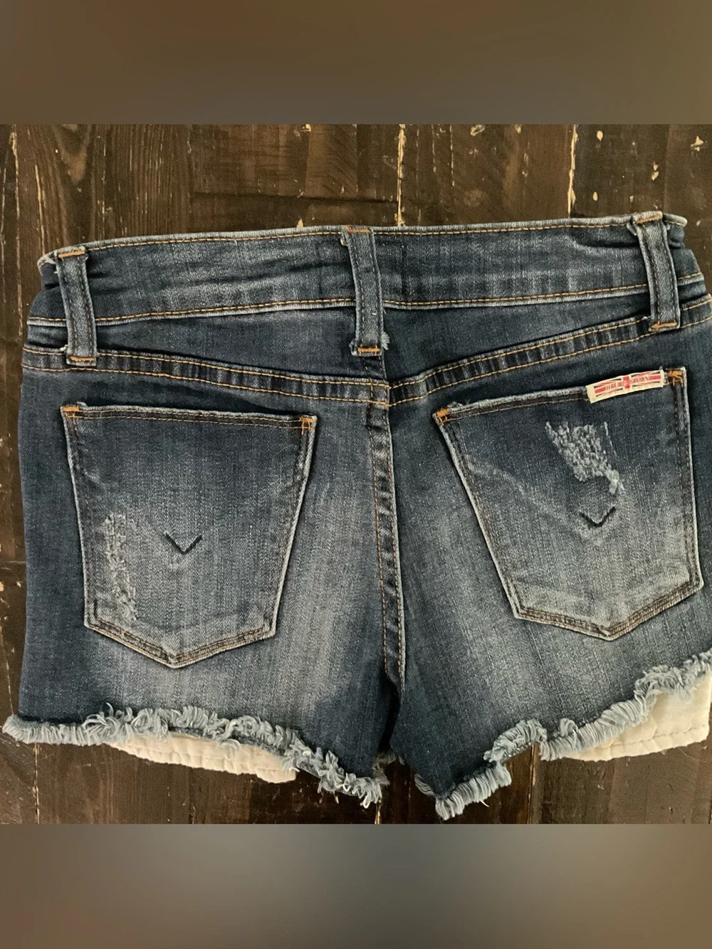 Kids Hudson Jean shorts Dark Blue Distressed Denim